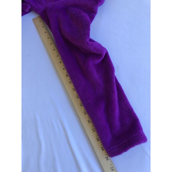 MARMOT Polartec Women Fluffy Fleece Jumper Large Full Zip Neon Purple Hooded - Picture 6 of 10